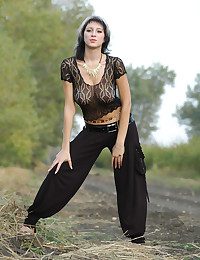 Wasting away Katy show her enormous huge constant breasts